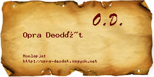 Opra Deodát névjegykártya